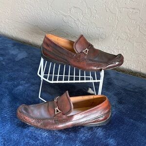 Magnanni Men's Brown Leather Loafers Size 10